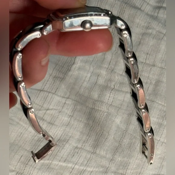 Brighton Encino Crystal Bezel Bracelet Watch Black Silver Japan Quartz - Picture 5 of 8